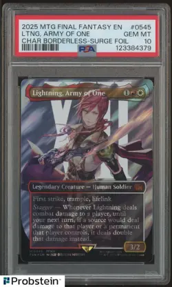 2025 MTG Final Fantasy Borderless Surge Foil #0545 Lightning Army of One PSA 10 - Image 1