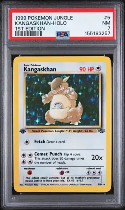 1999 POKEMON GAME 1ST EDITION #5 KANGASKHAN-HOLO PSA 7 - Image 1
