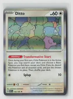 Ditto #132/165 Sv Scarlet & Violet 151 Holo Rare Pokemon TCG NM - Image 1