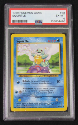 1999 Pokemon Game SQUIRTLE UNLIMITED 63/102 PSA 6 EX-MT - Image 1