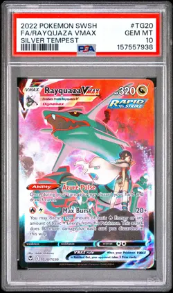 2022 POKEMON SWORD & SHIELD SILVER TEMPEST #TG20 FULL ART/RAYQUAZA VMAX PSA 10 - Image 1