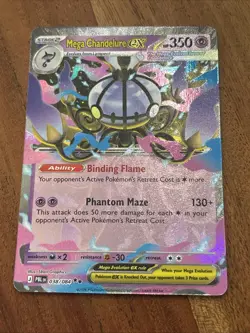 Pokemon TCG Mega Chandelure ex 038/084 Me05: Pitch Black Double Rare NM - Image 1
