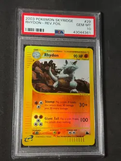 Pokemon PSA 10 Rhydon 29/144 Reverse Foil Skyridge 2003 - Image 2