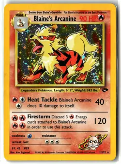 2000 Blaine's Arcanine 1/132 🌀 Swirl 🌀 WOTC Holo Rare Gym Challenge NM/LP - Image 1