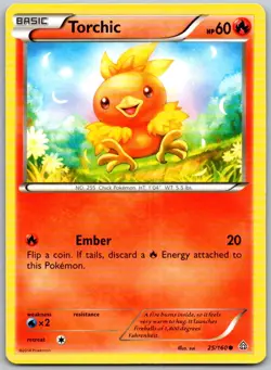 Torchic 25/160 Common Primal Clash Pokemon Moderately Played - Image 1