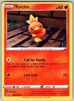 2020 Torchic 022/189 Pokemon Darkness Ablaze C - Image 1