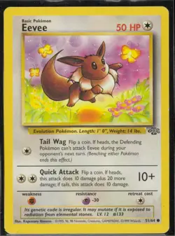 Eevee Jungle 51/64 MP Pokemon TCG Unlimited Kagemaru Himeno - Image 1