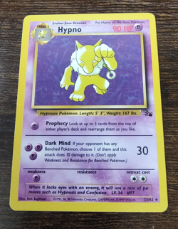 Pokemon Fossil Hypno 23/62 Non Holo Rare LP - Image 1
