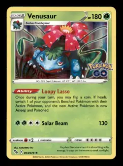 VENUSAUR 003/078 HOLO RARE POKEMON GO NM/M - Image 1