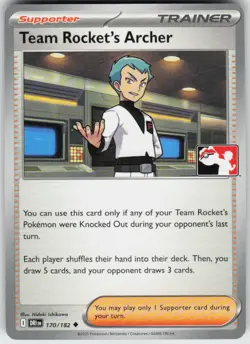 Team Rocket's Archer 170/182 Uncommon Prize Pack Series Cards Pokemon Near Mint - Image 1