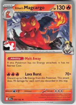 Ethan's Magcargo 036/182 Rare Prize Pack Series Cards Pokemon Near Mint - Image 1