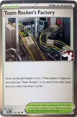 Team Rocket's Factory 173/182 Holo UC Prize Pack Series Cards Pokemon Holo NM - Image 1