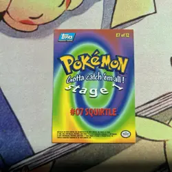 Pokemon Topps Squirtle E7 of 12 Blue Logo - LP - Image 2