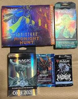 Lot Of 5x Mtg Collector Booster Packs - All Different Sets - Image 1