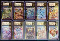 Pokemon TCG Terastal Festival Complete Eeveelution SAR Set of CGC Pristine 10's! - Image 1