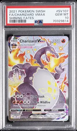 2021 POKEMON SWORD & SHIELD SHINING FATES #SV107 FULL ART/CHARIZARD VMAX PSA 10 - Image 1