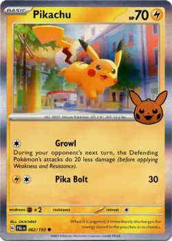 Pikachu 062/193 Holo Trick or Trade 2023 Halloween Pokemon Card NM - Image 1