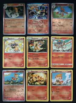 Pokemon TCG Lot: Chimchar, Monferno, & Infernape | 9 Card Collection Set - Image 1