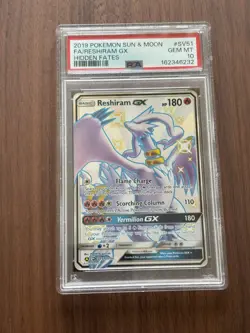 2019 Pokemon Sun & Moon Reshiram GX Shiny Full Art Hidden Fates PSA 10 (SV51) - Image 1