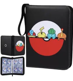 White Red Pokemon Card Booty Binder 2x2 55 Pages Holds 220 Cards - Image 1