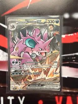 Pokemon Team Rocket's Nidoking EX Full Art Holo 233/182 Destined Rivals 330 HP - Image 1