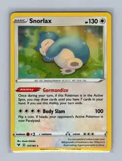 Snorlax 131/185 Holo Rare Vivid Voltage Pokemon Near Mint - Image 1