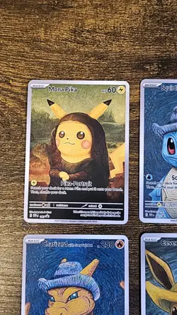 Fan Art Pokemon Pikachu Charizard Squirtle Eevee Van Gogh Art Work Cards - Image 5
