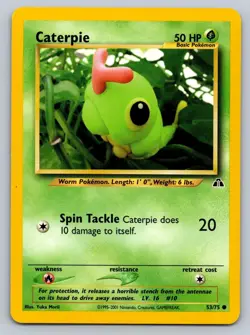 Caterpie 53/75 Common Neo Discovery Pokemon Unlimited Lightly Played - Image 1