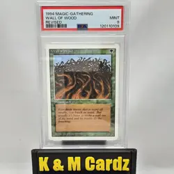 MTG - Revised - Wall of Wood - Graded - PSA 9 - Image 1