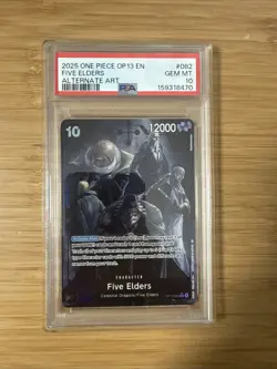 2025 ONE PIECE OP13-CARRYING ON HIS WILL ALTERNATE ART #082 FIVE ELDERS PSA 10 - Image 1