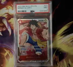 PSA 9 One Piece CCG Romance Dawn Monkey D. Luffy OP01-024 Foil SR EN - Image 1