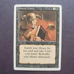MTG Magic the Gathering Revised Edition Demonic Tutor LP Light Play condition - Image 1