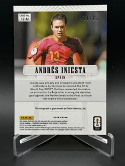 2026 Panini Prizm FIFA World Cup - Andres Iniesta - Blue Autograph /25 #12-AI - Image 2