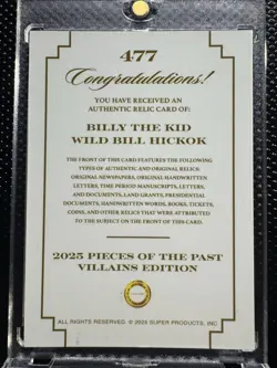 Super Products Pieces of the Past Villains Dual Relics the Kid Hickok 2025 - Image 4