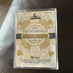 Wild Card 2024 5 Card Draw Stacked Deck Ben Roethlisberger 1/1 Queen of Clubs - Image 2