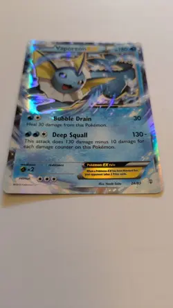 Pokemon TCG Vaporeon-EX Holo Rare Card Generations 24/83 Light to Moderate Play - Image 2
