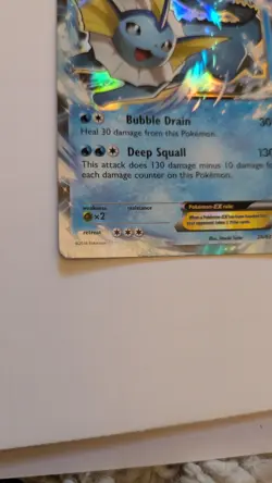 Pokemon TCG Vaporeon-EX Holo Rare Card Generations 24/83 Light to Moderate Play - Image 4