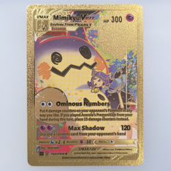 Pokemon Mimikyu VMAX Dynamax 300hp Gold Foil Fan Art Collector Card TCG - Image 1