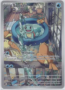 Pokemon TCG Squirtle Stellar Crown Illustration Card 148/142 - Image 1
