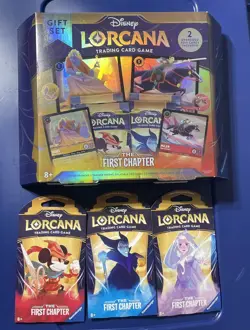 Lorcana The First Chapter Gift Set plus 3 12 card booster sleeves - SEALED - Image 1