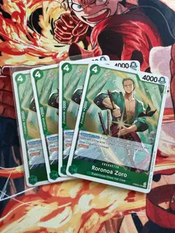 4 x PRB02-006 Roronoa Zoro : Rare Foil EN One Piece TCG Card : PRB02: Playset 4x - Image 1