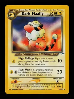 Dark Flaaffy 34/105 Unlimited Uncommon Neo Destiny Pokemon Cards - Image 1