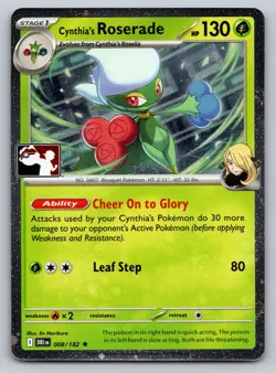 Cynthia's Roserade Holo Rare Prize Pack Series Cards 008/182 NM - Image 1