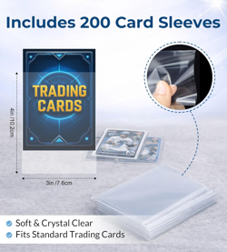 16 Pocket Card Binder, 1000+ Trading Card Album Folder, Side Loading Ringless Ca - Image 3