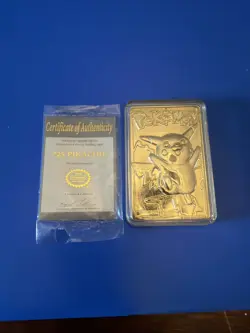 Burger King Pokemon Pikachu 23K Gold-Plated Card W/Certificate (1999) - Image 1