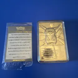 Burger King Pokemon Pikachu 23K Gold-Plated Card W/Certificate (1999) - Image 2