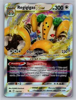 Regigigas VSTAR 114/159 Holo VSTAR Rare Crown Zenith Pokemon NM (Off Center) - Image 1