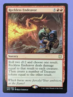MTG Magic: Forgotten Realms Commander: Reckless Endeavor #033/062 Rare - NM - Image 1