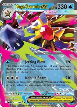 Pokemon Mega Starmie ex 021/088 Perfect Order Double Rare NM - Image 3