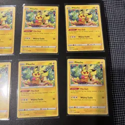 Pikachu 052/196 Common Lost Origin Pokemon Near Mint x 6 cards - Image 3